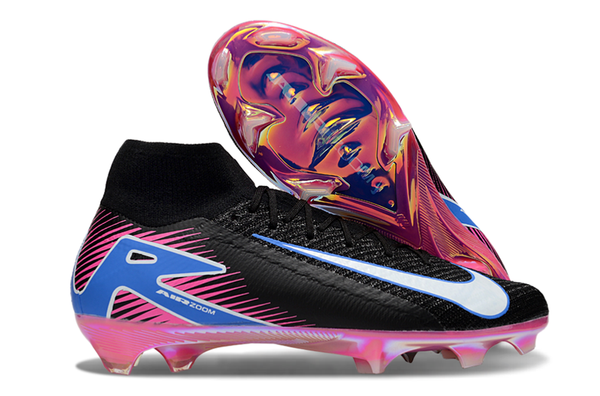 Chuteira Nike Air Zoom Mercurial Superfly 10 Elite FG - Preta, Rosa e Azul
