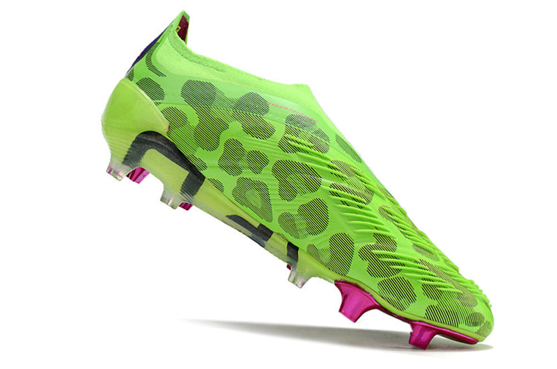 Chuteira Adidas Predator Elite Laceless FG - Verde e Rosa