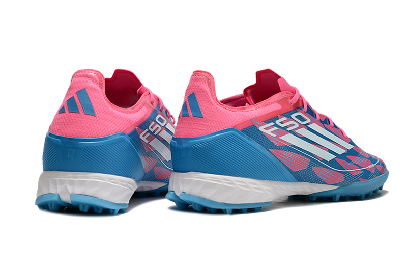 Chuteira Society Adidas F50.1 TF - Rosa e Azul