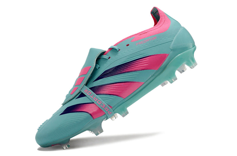 Chuteira Adidas Predator Elite Tongue FG - Azul e Rosa