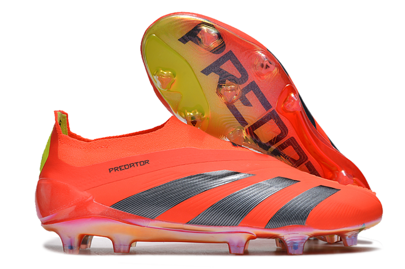 Chuteira Adidas Predator Elite Laceless FG - Laranja e Cinza