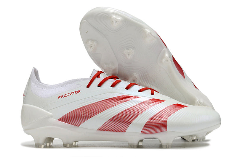 Chuteira Adidas Predator Elite FG - Branca e Vermelha