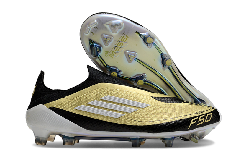 Chuteira Adidas F50 LL FG - Dourada e Branca