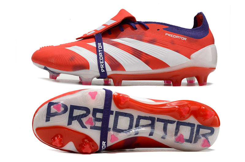 Chuteira Adidas Predator Elite Tongue FG - Laranja e Branca