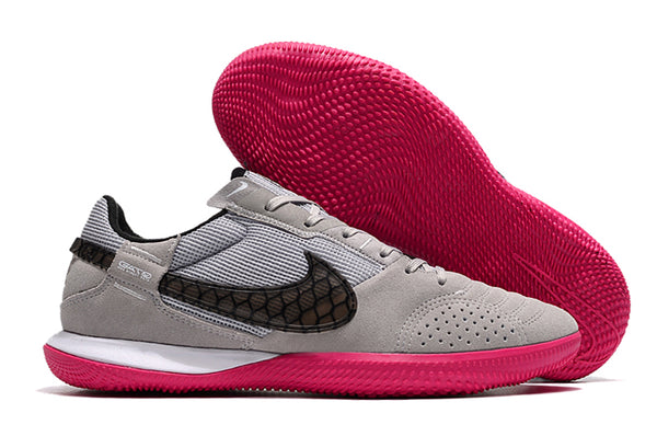 Tênis Futsal Nike Street Gato IC - Cinza, Rosa e Preta