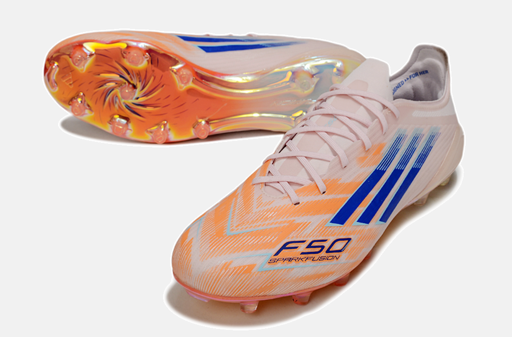 Chuteira Adidas F50 Elite FG - Laranja e Azul - Sparkfusion - detalhe