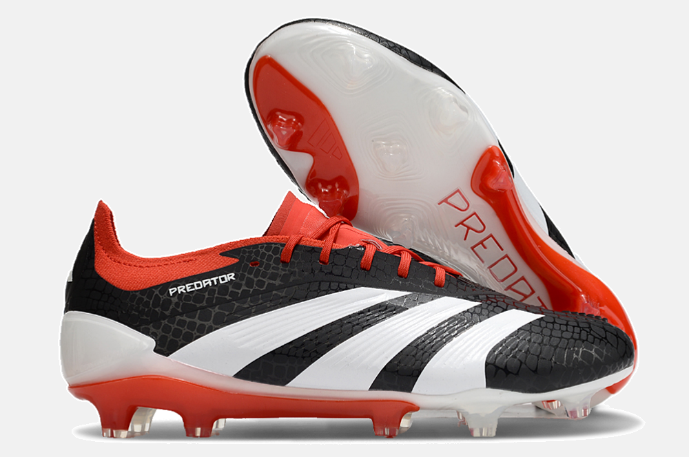 Chuteira Adidas Predator Elite FG - Preta, Branca e Laranja