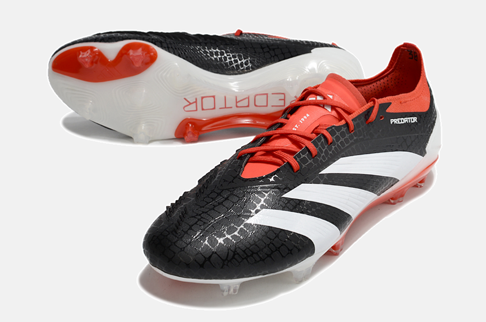 Chuteira Adidas Predator Elite FG - Preta, Branca e Laranja