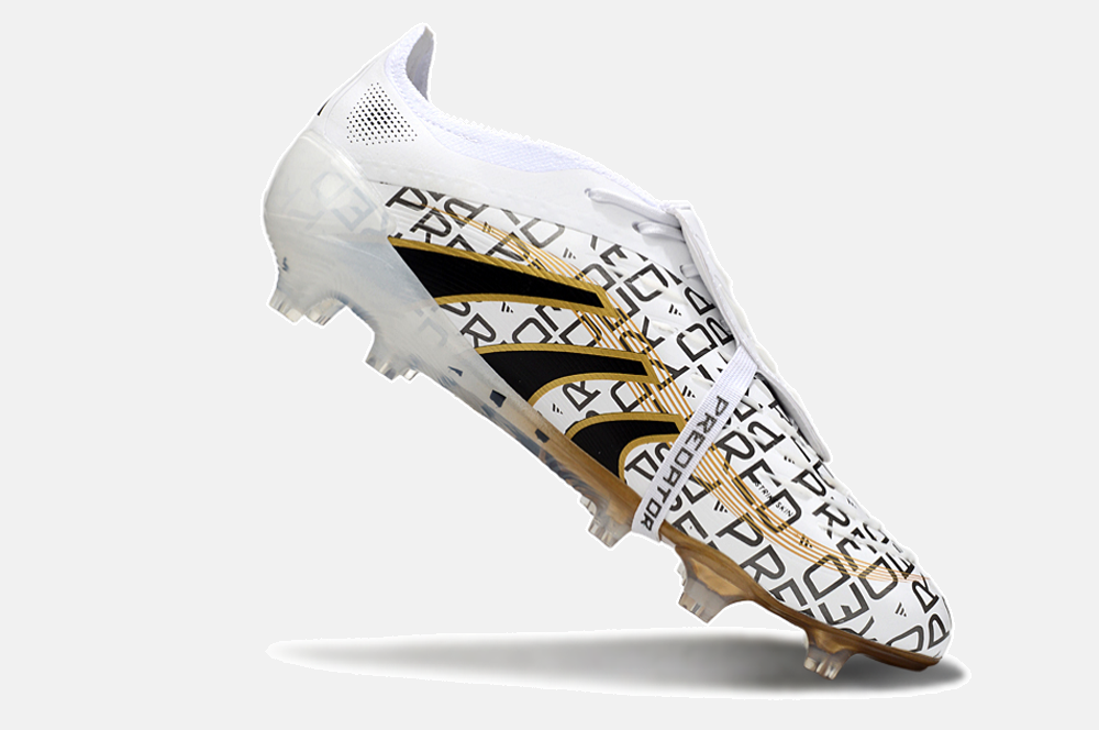 Chuteira Adidas Predator Elite Fold-Over Tongue FG - Branca, Dourada e Vermelha - imagem 6