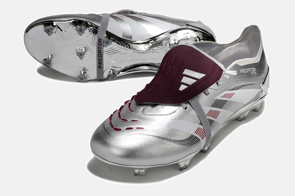 Chuteira Adidas Predator Elite Fold-Over Tongue FG - Prata