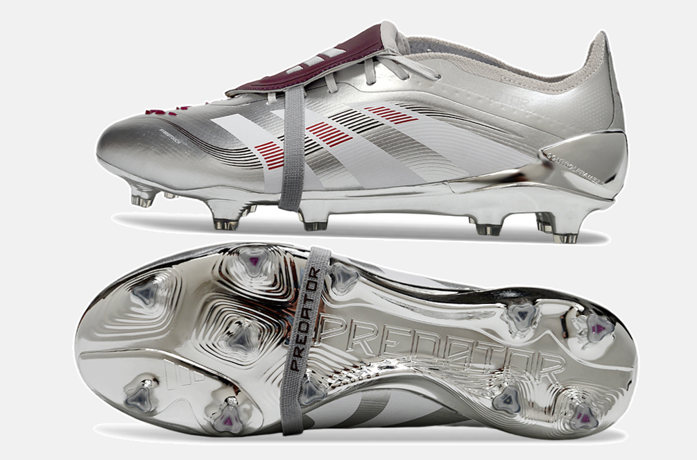 Chuteira Adidas Predator Elite Fold-Over Tongue FG - Prata