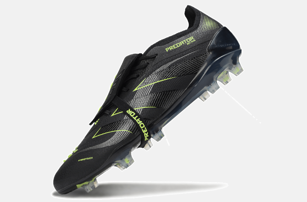 Chuteira Adidas Predator Elite Fold-Over Tongue FG - Preta, Cinza e Verde - Eletric Stealth Pack - MAGNUM SPORT*