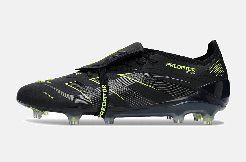 Chuteira Adidas Predator Elite Fold-Over Tongue FG - Preta, Cinza e Verde - Eletric Stealth Pack - MAGNUM SPORT*