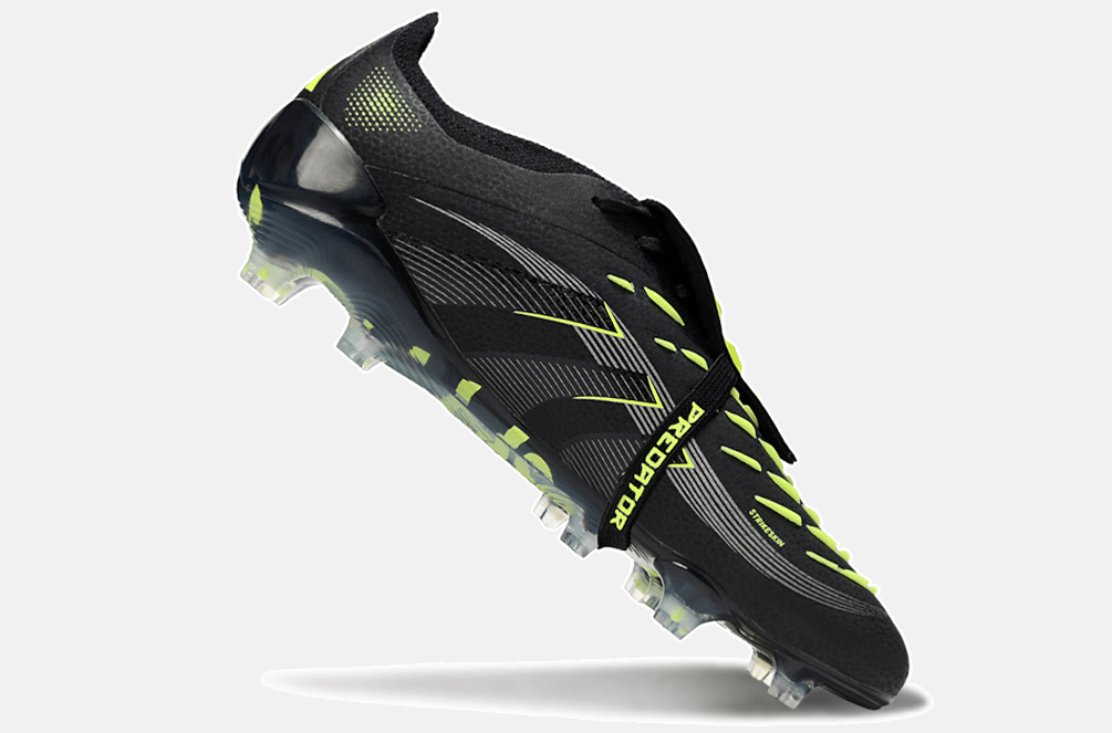 Chuteira Adidas Predator Elite Fold-Over Tongue FG - Preta, Cinza e Verde - Eletric Stealth Pack - MAGNUM SPORT*