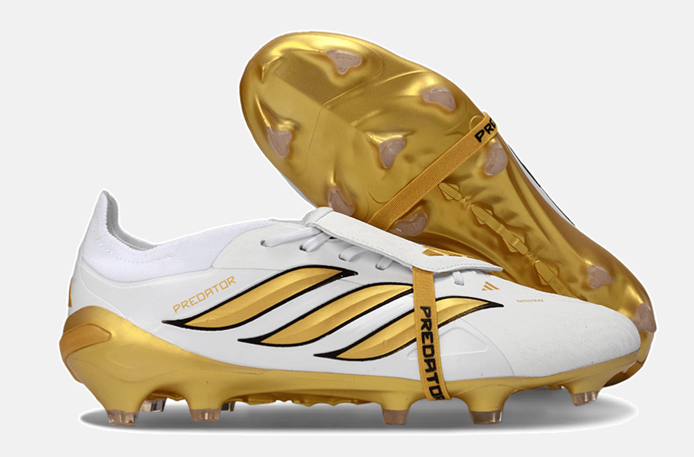 Chuteira Adidas Predator Elite FT 26 FG - Branca e Dourada - MAGNUM SPORT*