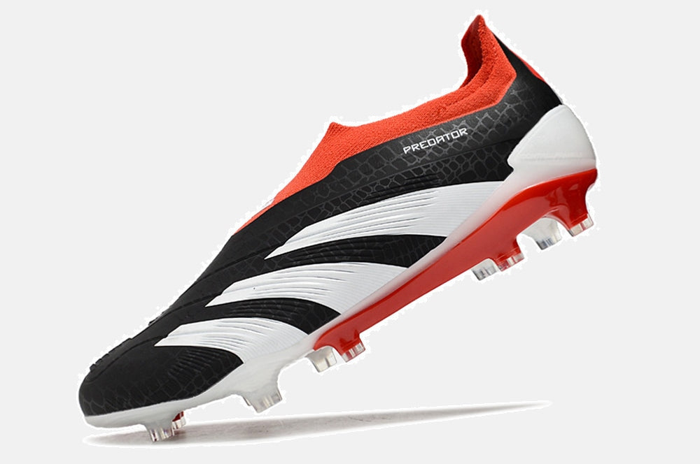 Chuteira Adidas Predator Elite Laceless FG - Preta, Branca e Vermelha