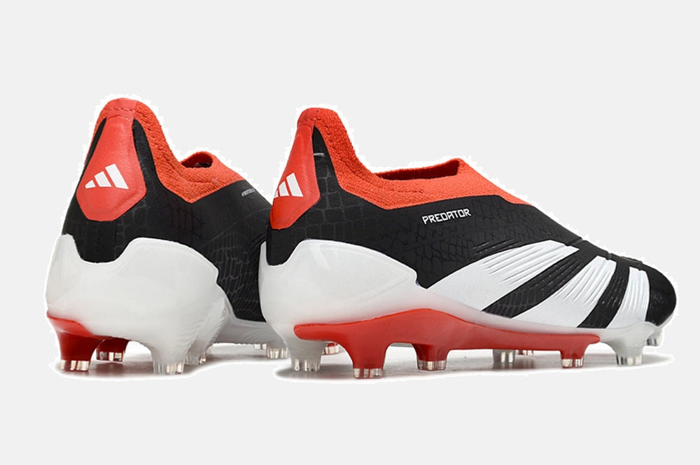 Chuteira Adidas Predator Elite Laceless FG - Preta, Branca e Vermelha