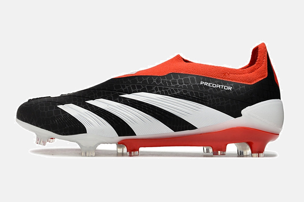 Chuteira Adidas Predator Elite Laceless FG - Preta, Branca e Vermelha