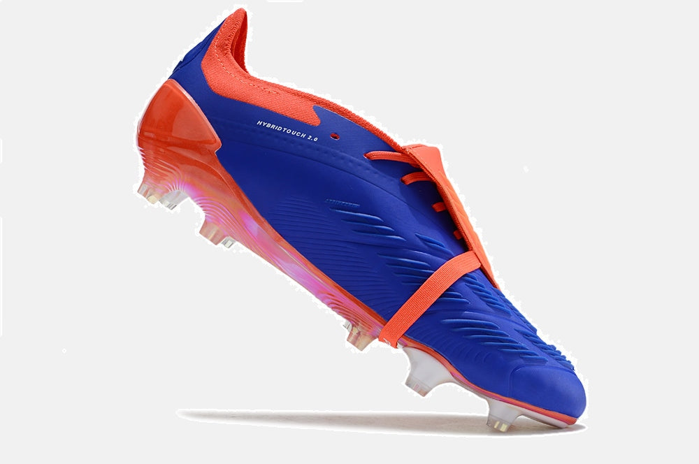 Chuteira Adidas Predator Elite Tongue FG - Azul, Branca e Laranja - vista traseira