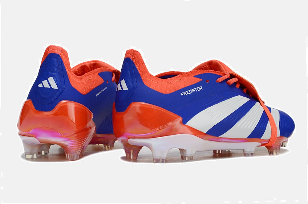 Chuteira Adidas Predator Elite Tongue FG - Azul, Branca e Laranja - imagem 6