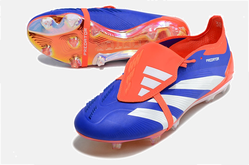Chuteira Adidas Predator Elite Tongue FG - Azul, Branca e Laranja - imagem 5