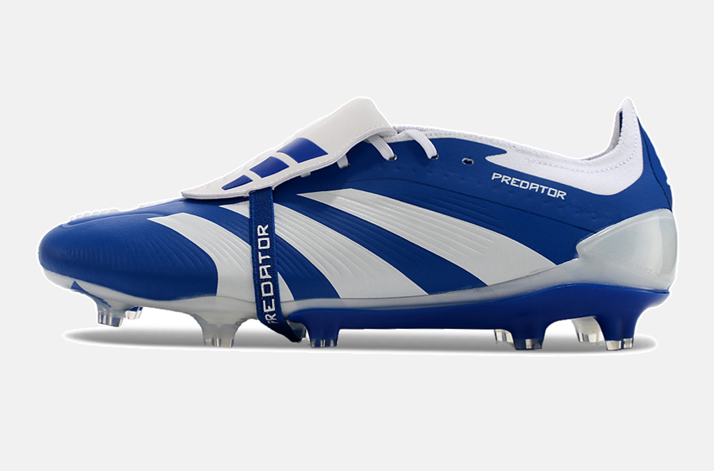 Chuteira Adidas Predator Elite Tongue FG - Azul e Branca