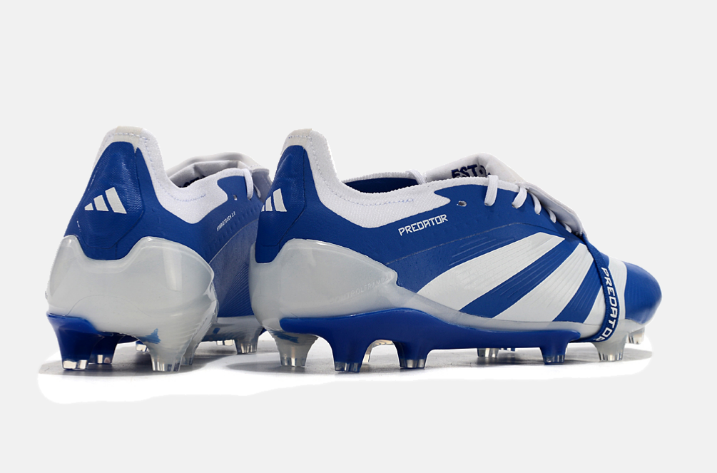 Chuteira Adidas Predator Elite Tongue FG - Azul e Branca