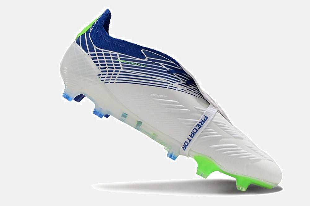 Chuteira Adidas Predator Elite Tongue FG - Branca e Azul
