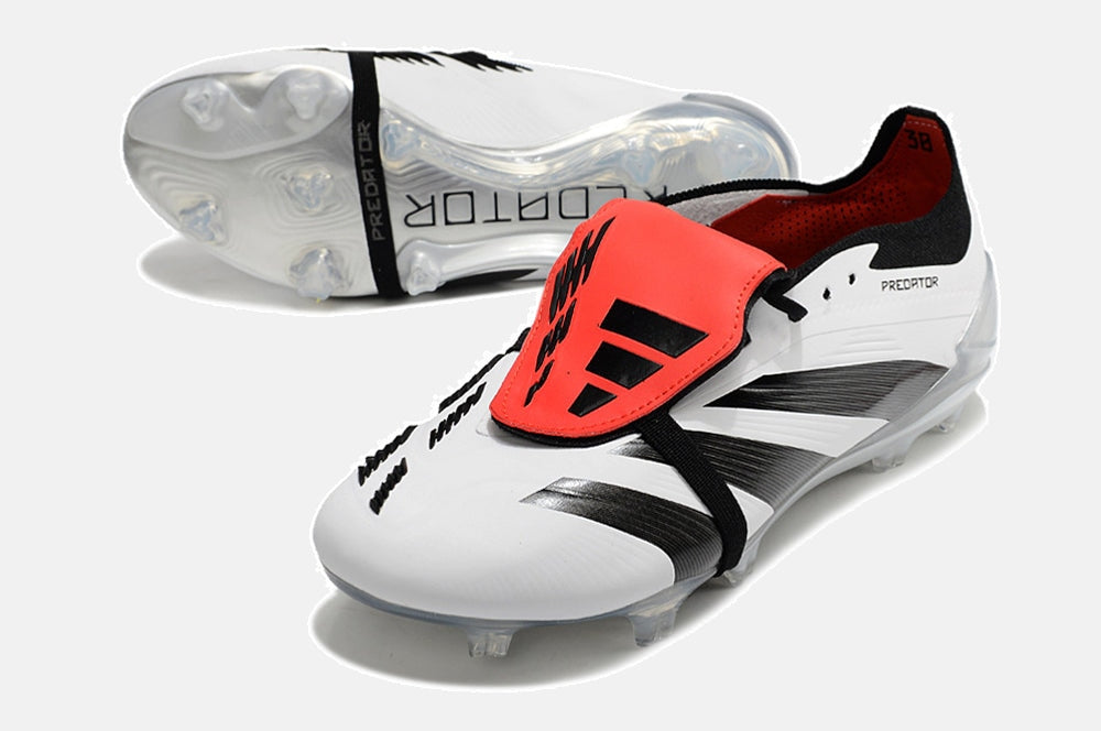 Chuteira Adidas Predator Elite Tongue FG - Branca e Preta