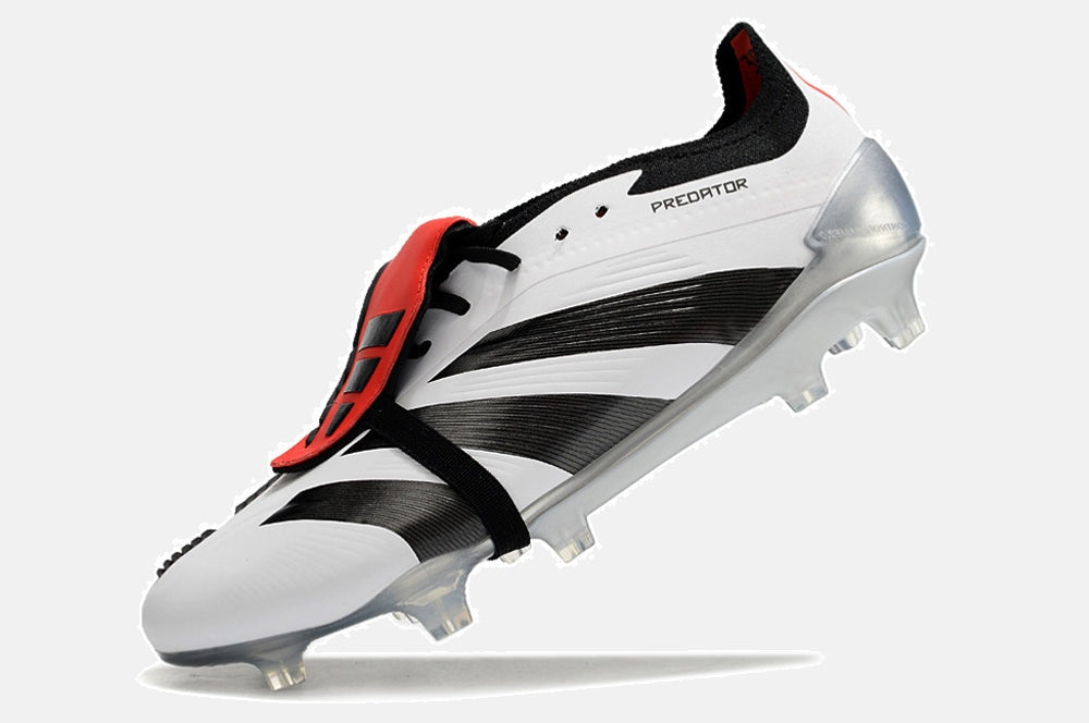 Chuteira Adidas Predator Elite Tongue FG - Branca e Preta
