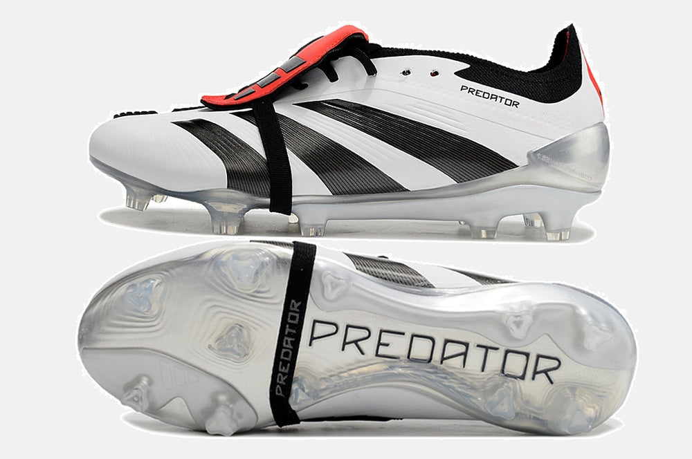 Chuteira Adidas Predator Elite Tongue FG - Branca e Preta