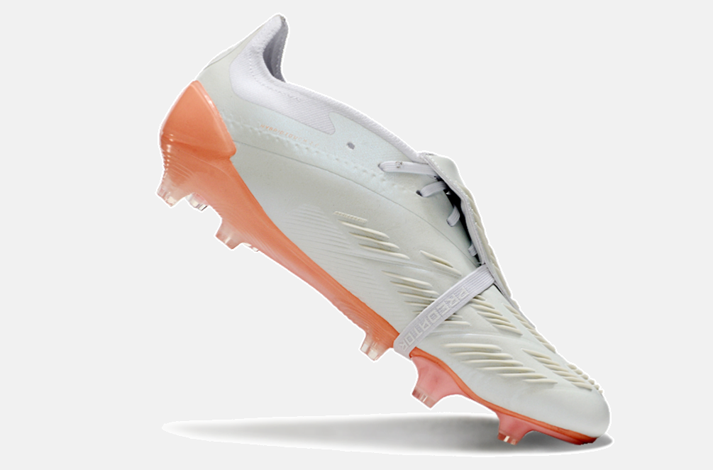 Chuteira Adidas Predator Elite Tongue FG - Branca e Salmão