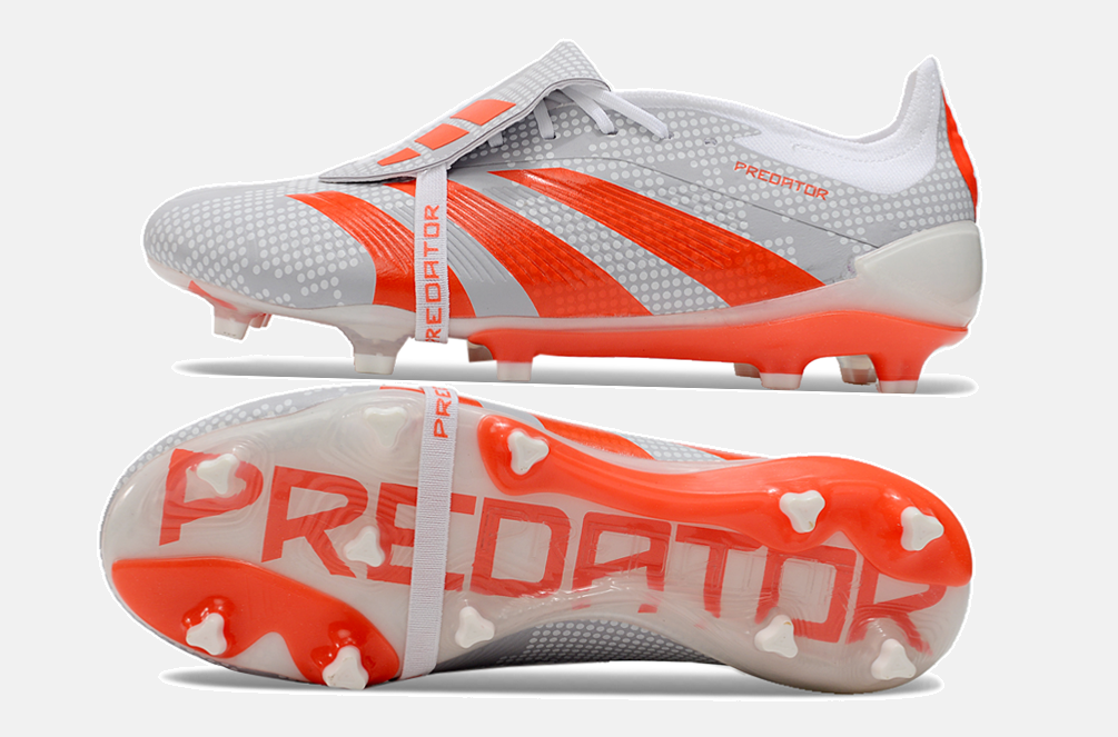 Chuteira Adidas Predator Elite Tongue FG - Cinza e Laranja