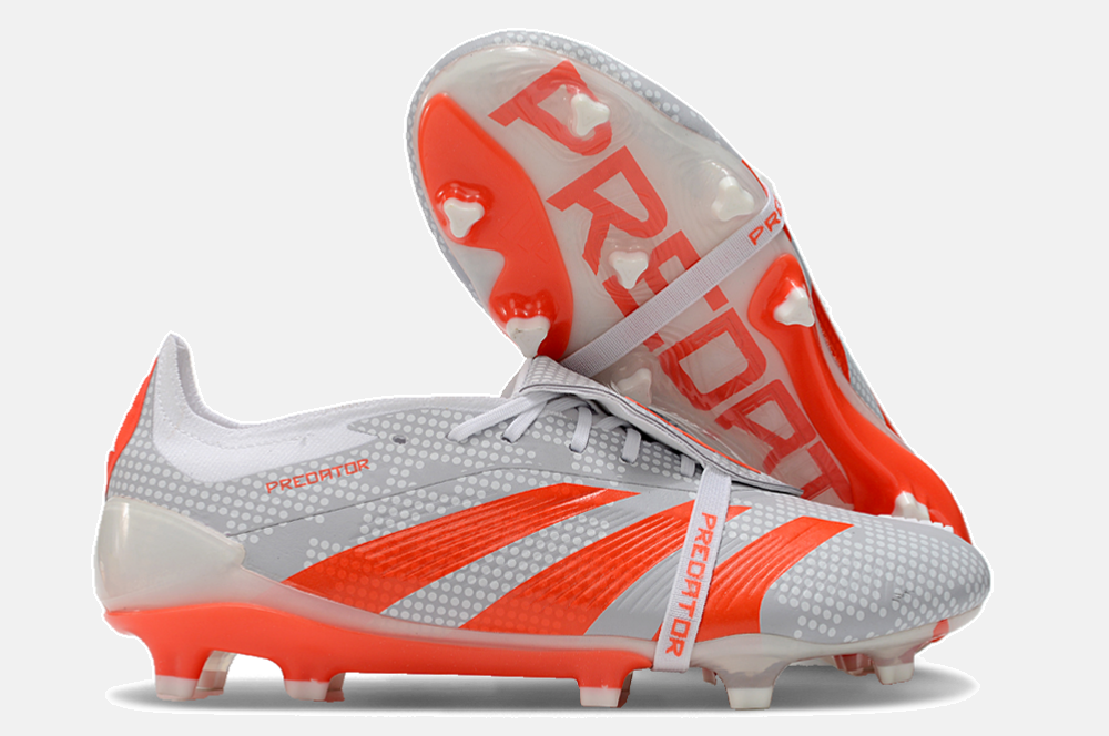 Chuteira Adidas Predator Elite Tongue FG - Cinza e Laranja