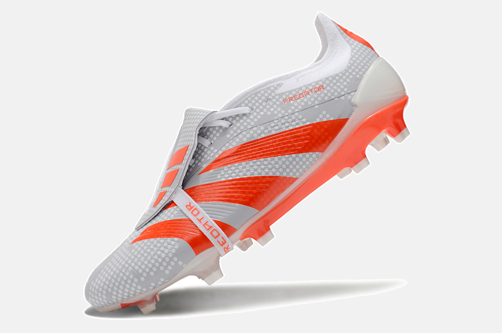 Chuteira Adidas Predator Elite Tongue FG - Cinza e Laranja