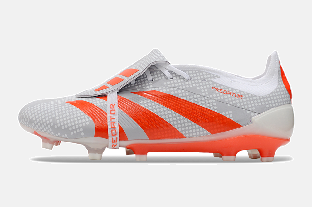 Chuteira Adidas Predator Elite Tongue FG - Cinza e Laranja
