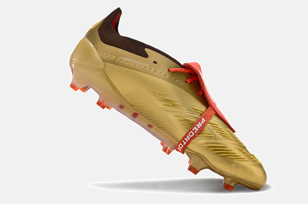 Chuteira Adidas Predator Elite Tongue FG - Dourada e Branca