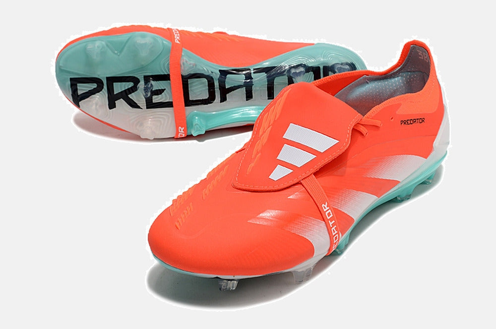 Chuteira Adidas Predator Elite Tongue FG - Laranja e Ciano