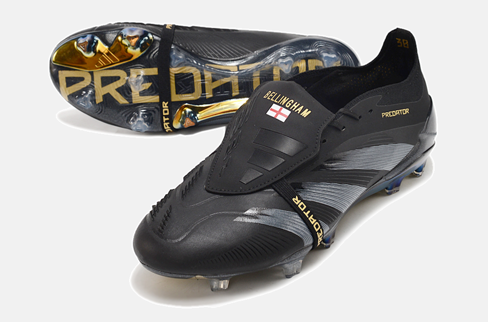 Chuteira Adidas Predator Elite Tongue FG - Preta e Azul