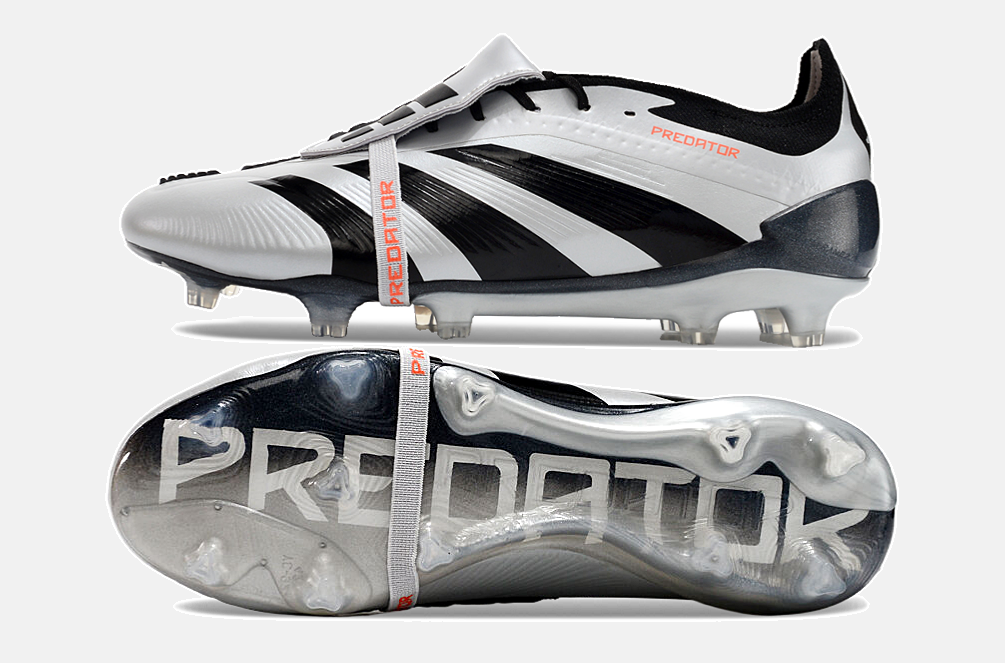 Chuteira Adidas Predator Elite Tongue FG - Preta e Branca