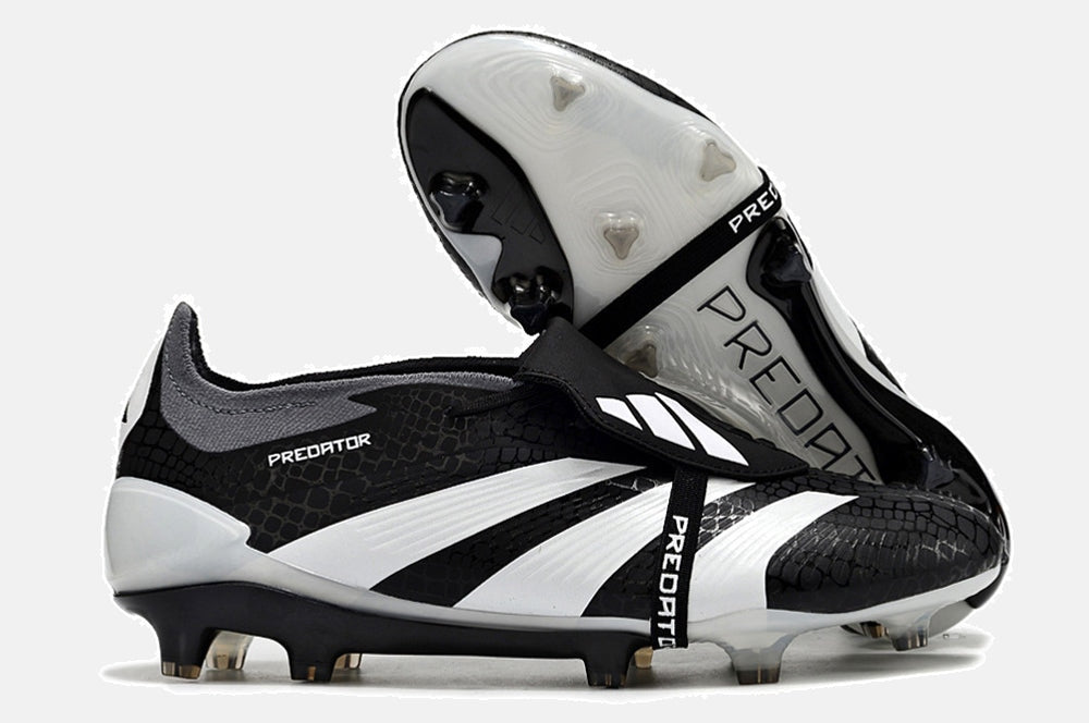 Chuteira Adidas Predator Elite Tongue FG - Preta e Branca