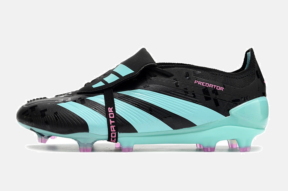 Chuteira Adidas Predator Elite Tongue FG - Preta e Ciano