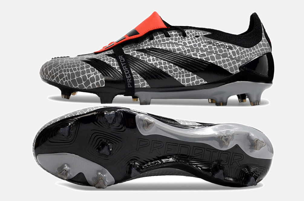 Chuteira Adidas Predator Elite Tongue FG - Preta e Cinza