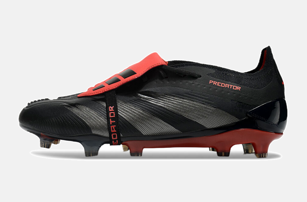 Chuteira Adidas Predator Elite Tongue FG - Preta e Vermelha - imagem 6