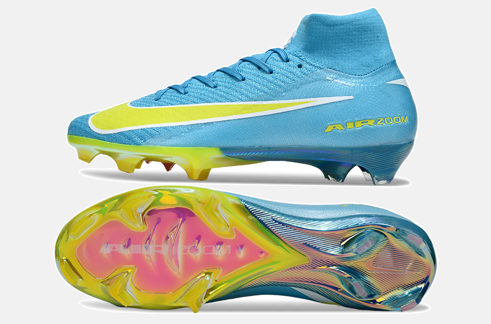 Chuteira Nike Air Zoom Mercurial Superfly 10 Elite FG - Azul, Verde e Rosa