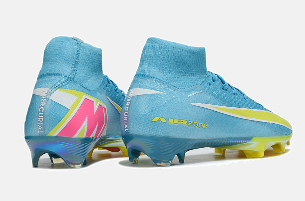 Chuteira Nike Air Zoom Mercurial Superfly 10 Elite FG - Azul, Verde e Rosa
