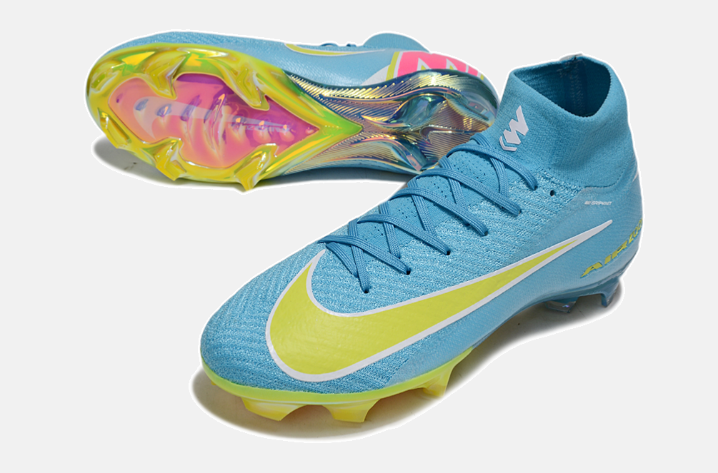 Chuteira Nike Air Zoom Mercurial Superfly 10 Elite FG - Azul, Verde e Rosa