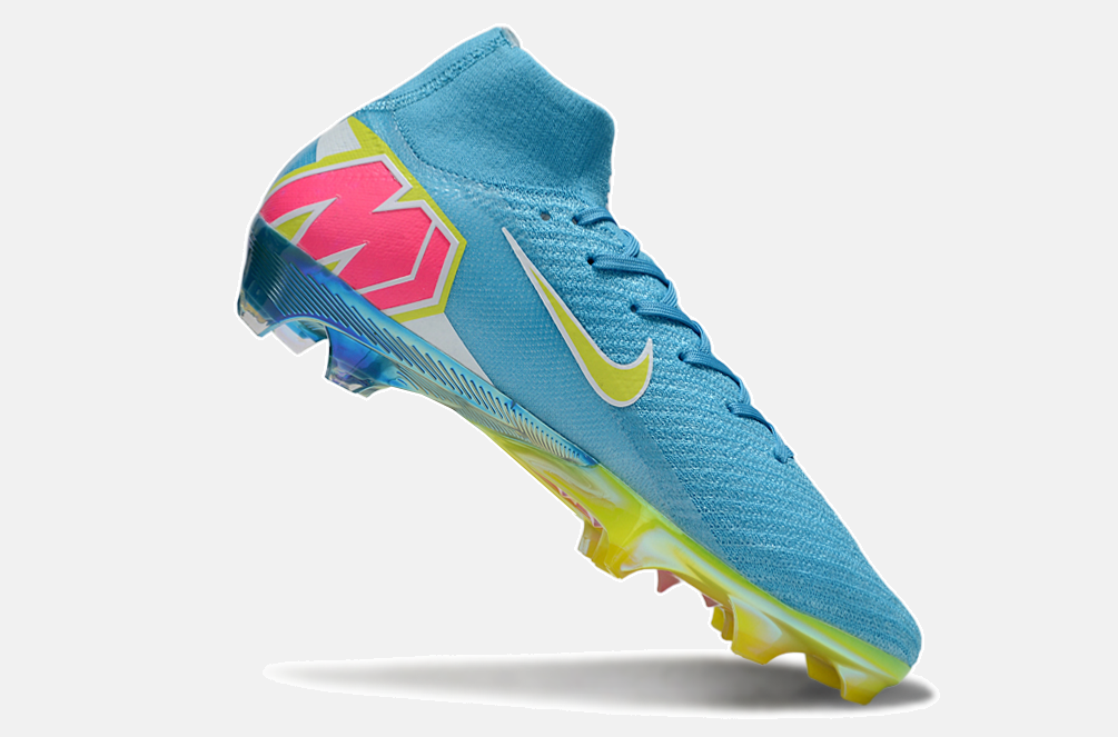 Chuteira Nike Air Zoom Mercurial Superfly 10 Elite FG - Azul, Verde e Rosa