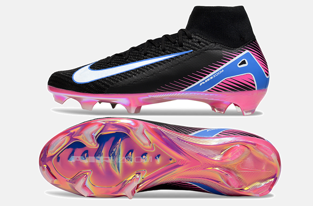 Chuteira Nike Air Zoom Mercurial Superfly 10 Elite FG - Preta, Rosa e Azul