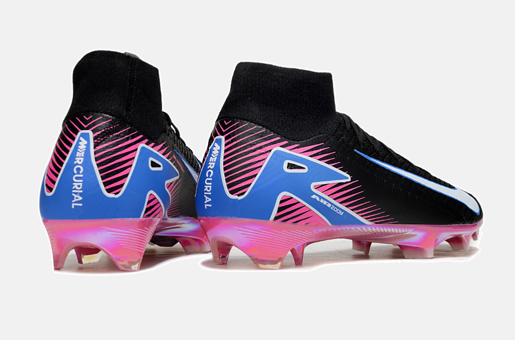 Chuteira Nike Air Zoom Mercurial Superfly 10 Elite FG - Preta, Rosa e Azul